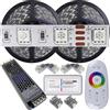 Mondo Strisce Led: Kit da 10 metri (2 Bobine+1 trasformatore da 150w +1Controller) RGB, 600Led, 120Watt, 10.000 Lumen 24V RGB. Striscia Led Strip ip20