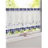 SMITHOOM Tenda Corta Stile Pastorale Voile trasparente per Cucina Caffetteria Lavanderia Bagno Blu 120x60cm