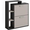 Vicco Scarpiera Orlando, Antracite/grigio, 80 x 90 cm, con due ripiani ribaltabili per riporre le scarpe in modo salvaspazio