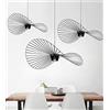 GLZXMQBP MeTikTok Lampade A Sospensione retrò, Lampadario Vertigo Vintage Replica Plafoniere Vetro + Poliuretano, Cappello in Tessuto Design Moderno Soggiorno Cucina Bagno Illuminazione, E27,Nero,100CM