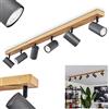 hofstein Lampada a soffitto Javel, lampada moderna a soffitto in metallo in look legno/marrone/grigio, lampada moderna con paralumi regolabili, 6 luce, 6 x GU10, senza lampadina/e