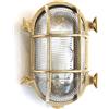 Foresti & Suardi - Lampada ovale marittima, in ottone lucido, 235 x 165 mm, IP 54, attacco E27 (vetro trasparente), inclusa lampadina LED MARETeam