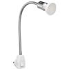 ledscom.de Lampada a zoccolo LESCH Lampada da lettura a collo d'oca, interruttore, cromo incl. lampada GU10 LED 4,888W 450lm 100° bianco