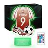 Maverton Lampada da notte personalizzata calcio - RGB 16 Colori - Regalo Comunione Maschio, Regalo Bambino 10 Anni Maschio, Regalo Comunione Bambino - Idea Regalo Compleanno per Ragazzi