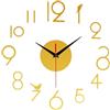 ReachMall Orologio da parete personalizzato fai da te, adesivi con numeri per decorazione creativa della casa (Oro)