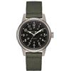 Bulova Orologio da uomo in acciaio inox con 3 lancette automatiche e cinturino in pelle NATO nero, stile 96A259