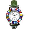 LE GEMME DI VENEZIA Orologio Donna watch in Vetro di Murano Murrina Millefiori 35mm (VERDE E)