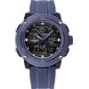 NAVIFORCE - Orologio sportivo da uomo al quarzo, impermeabile, con doppio display digitale, cronografo, orologio da polso con datario militare, Blu, Classico