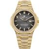 LOUIS XVI Renaissance 1602 - Ø 40 mm - Orologio da uomo - Impermeabile - Con vetro zaffiro - Bracciale oro - Iced Out CZ diamanti - Quadrante grigio - meccanismo al quarzo CH, gold, Bracciale