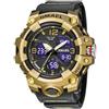 Gosasa Orologio da uomo multifunzione militare S-Shock sportivo LED con allarme digitale impermeabile, Militare