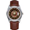 SKOEN Orologio da uomo casual impermeabile al quarzo orologio data classico business marrone pelle orologio da polso da casinò roulette, Marrone, Commerciale