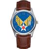 SKOEN Orologio da polso da uomo, casual, impermeabile, al quarzo, con data, classico, in pelle marrone, per Natale, seconda guerra mondiale, Air Force, orologio da polso, Marrone, Commerciale