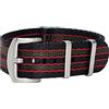 masar 24mm Premium NATO James Original Black Red Green - Nylon Watch Strap - Universal