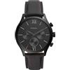 Fossil Fenmore - Orologio multifunzione con cinturino in pelle nera da uomo BQ2364