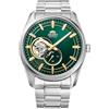 Orient Contemporary Small Seconds Semi Skeleton - Orologio da polso da uomo automatico bracciale e cassa in Acciaio INOX di colore Grigio display analogico verde - RA-AR0008E10B