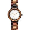 RUIQIN Orologio da polso da donna, in legno, leggero, vintage, con quadrante in madreperla (oro rosa)