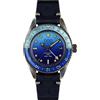 OOO - Out of Order Out of Order GMT BOMBA BLU Automatico Acciaio Blu Data Zaffiro Pelle Orologio Invecchiato Uomo