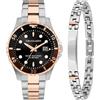 Trussardi Orologio Uomo, Tempo, Data, Analogico, Cinturino in Acciaio, Collezione City Life Special Pack - R2453169001