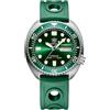 London Craftwork SD1970 Steeldive Captain Willard 6105 Orologio subacqueo automatico movimento NH35, Giorno/data verde (cinturino in gomma), Militare