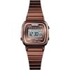 MASTOP Orologio da polso da donna al quarzo, ultra sottile, splendido e semplice, con quadrante piccolo, cinturino in acciaio a maglia, Caffè Acciaio