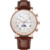 DAXIAOYU Orologio da polso da uomo, casual, analogico, al quarzo, cinturino in pelle, 22 mm, impermeabile, cronografo con fasi lunari