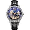 FORSINING Orologio da uomo scheletro trasparente moda orologio da uomo cinturino in pelle di lusso automatico meccanico diamante quadrante impermeabile
