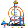 Hot Wheels - Mega Garage, Set Pista con 3 Livelli di Gioco e 2 Loop, macchinina ed Elicottero Inclusi, adattatori Speed Snap e Spazio per riporre 37 Veicoli, Giocattolo per Bambini, 4+ Anni, JLC05