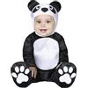 FIESTAS GUIRCA | Costume Panda Bebè (12-18 Mesi) - Cappuccio, Tuta e Piedi - Costumi da Animali e Orsi per Halloween, Carnevale e Feste in Maschera - Ideale per Bebè Unisex - Nero e Bianco