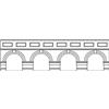 Hornby Muri di sostegno ad arco a basso livello x2 (mattone rosso). edifici