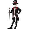 FIESTAS GUIRCA | Costume Scheletro Elegante Bambino - Nero - Ideale per
