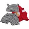 WEKAMOS Vestiti per Cappello e Pantaloni Righe Nere e Rosse Morbidi per Bambine e Accessori per Foto e Giochi di Ruolo