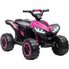 HOMCOM Quad Elettrico per Bambini 12V ATV, Macchina Elettrica con Doppio Motore e 2 Velocità, Ruote Larghe con Fari LED, Clacson e Musica, Età 3-5 Anni, Giallo