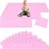 LittleTom 18 Pezzi Tappeto Gioco per Bambini in Piastrelle EVA 30x30 cm - Pavimento Morbido e Antiscivolo per Neonati - Superficie Puzzle Protettiva Ideale per la Cameretta dei Bimbi e Gioco a Terra