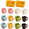 GALPADA Set di 14 Tazzine da Caffè in Miniatura in Resina Colorata, senza Sbavature, Perfette per Decorazioni Fotografiche e Giochi per Ragazzo Ragazza