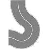 NOCH Fondo strada federale grigio 80 mm 2 curve HO