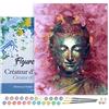 Figured'Art Dipingere con i Numeri con Telaio - Paint by Numbers Buddha Dipinto, Passatempo per Adulti, Kit Completo, Hobby Creativi - Quadri fai da te 40x50cm Tela Già Incorniciata