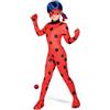 My Other Me - Costume da Ladybug per bambina con tuta, guanti, copristivali, maschera, parrucca, yo-yo e orecchini in rosso e nero taglia 12-14 anni. Perfetto per feste a tema