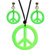 W WIDMANN MILANO Party Fashion - Set di gioielli hippie, collana e orecchini Peace, accessorio per costume anni '70 per Carnevale