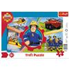 Trefl, Puzzle con cornice con base, 15 pezzi, un giorno con pompiere, per bambini dai 3 anni in su
