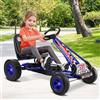RELAX4LIFE Go Kart a Pedali per Bambini con Sedile Regolabile, Freno a Mano e Ruote Antiscivolo, Carico di 30 kg, 92 x 50 x 53 cm, per Bambini dai 3 ai 6 anni (Blu, Large)