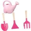 HANABASS Set 4 Utensili Giardinaggio Bambini Manico in Legno Annaffiatoio Pale Secchiello per Piantare Fiori Giocattoli da Giardino Ragazzi Ragazze