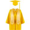Generico 4Pz Toga Laurea Bambini Abito da Laureato Set Costumi Laurea e Ciondoli Cappello Costume da Laureato Studenti Elementare per Cerimonia Costume da Bachelor per Bambini 2-12 Anni (Yellow, 4-5 Years)