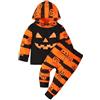 DaPongZhi Costume Halloween Bambino Completo Halloween Neonato,Vestito Zucca Neonato,Set Felpa Halloweens per Bambino Neonati Maniche Lunghe + Pantaloni con Tasche (00-Orange, 2-3 Years)