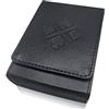 Luck Lab Custodia per carte da gioco in pelle a mazzo singolo, colore nero, adatta per carte da poker e bridge