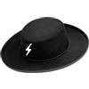CARTOON Cappello da caballero zorro in feltro nero accessorio per costume travestimento abito carnevale bambino