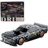 SHOYDID Modellino di Auto da Corsa Mini Drift RC Elettrica con Kit Luci 1/43 Scala 2.4G Proporzionale Completo (Versione RTR/Nero & Bianco) (Nero & Bianco（Versione Giroscopio）)