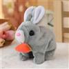 Generico Giocattolo Interattivo Coniglio di Pasqua, Coniglio Elettronico Peluche con Suoni e Movimenti, Coniglio Animato che Cammina, Orecchie che Tremano e Naso che Zoppica (Grigio)