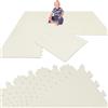 LittleTom 8 Pezzi Tappeto Gioco per Bambini in Piastrelle EVA 50x50 cm - Pavimento Morbido e Antiscivolo per Bimbi - Superficie Puzzle Protettiva Ideale per la Cameretta dei Piccoli e Gioco a Terra