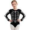 inhzoy Scheletro Costume Travestimento Bambino e Bambina Body Danza Classica Ginnastica Artistica Balletto Leotards Bodysuit Costume Carnevale Halloween Natale