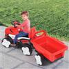 CUPCHID Auto elettrica per bambini, auto per bambini, 12 V, carico massimo 50 kg, Jeep per bambini con luci LED, musica, clacson, USB (rosso-trattore)